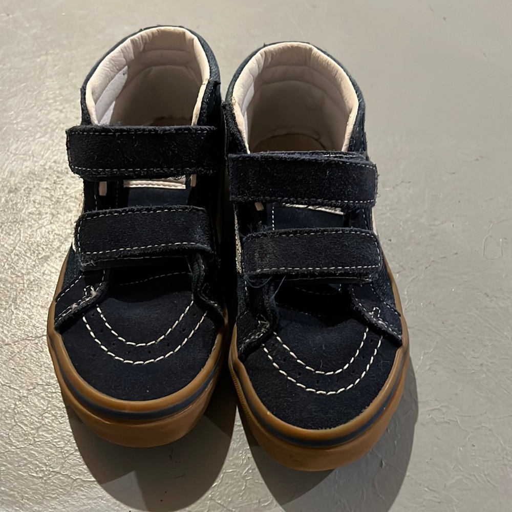 Vans navy blue suede high tops